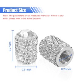 4PCS Bling Crystal Car Tire Valve Stem Caps, Attractive Handmade Rhinestone Stem Covers, Universal Shinny Diamond Dustproof Tire Valve Caps for Cars, Motorcycles, SUVs, Bicycles, Trucks (White)