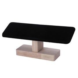Wooden Watches Display Stands Base Watch Necklace Bracelet Organizer Rack Bangle Scrunchie Headband Showcase Stands Exterior Velvet Black