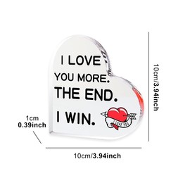 Love Acrylic Plaque, Romantic Gift for Husband, Wife, Boyfriend, or Girlfriend Anniversary, Birthday, Valentine’s Day Keepsake with Heart Design