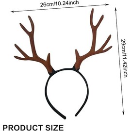 Reindeer Antlers Headband Red Elk Deer Horn Headband Reindeer Cosplay Horns Headpiece Christmas Reindeer Headbands