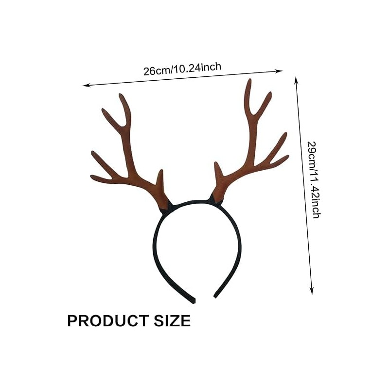 Reindeer Antlers Headband Red Elk Deer Horn Headband Reindeer Cosplay