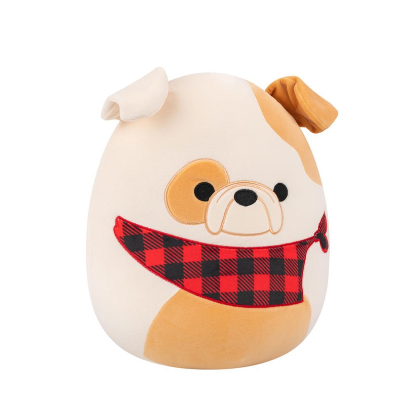 Squishmallows Original 12-Inch Brock the White and Tan Bulldog