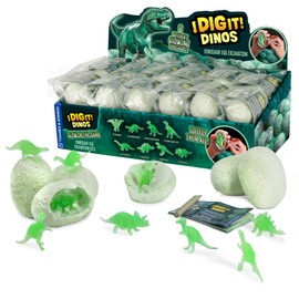 Thames & Kosmos I Dig It! Glow-in-The-Dark Dinosaur Egg Excavation Gift Set | 24 Excavation Kits w/Dino Figures | Party Favors, Stocking Stuffers, Easter Baskets | Collect 8 Unique Glowing Dinos