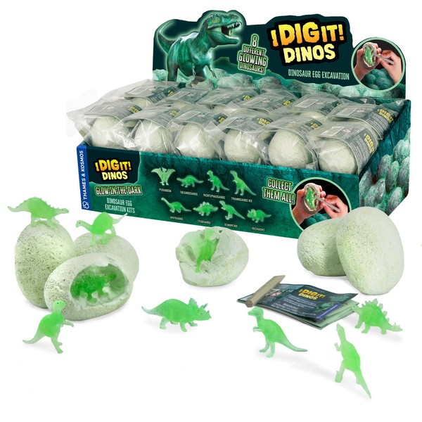 Thames & Kosmos I Dig It! Glow-in-The-Dark Dinosaur Egg Excavation