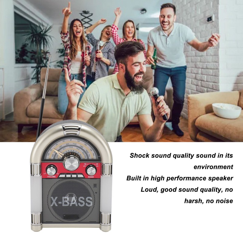 Bluetooth Speaker AM FM SW Band Receiver Retro Style Wireless