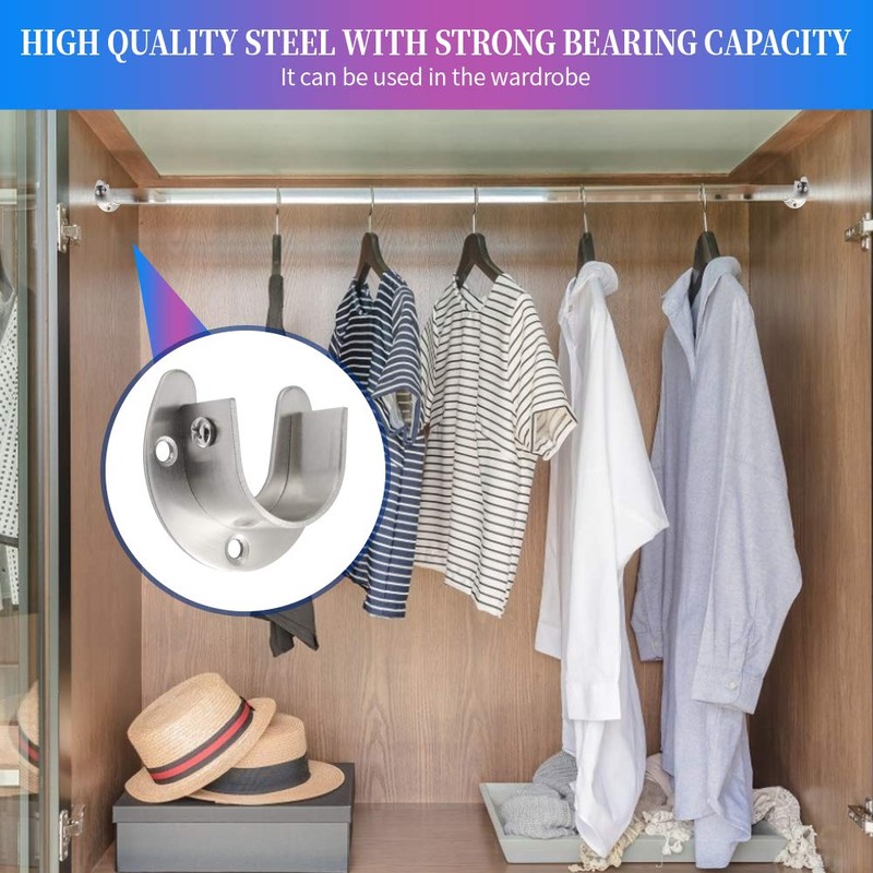 Creatyi Heavy Duty Closet Rod Brackets Closet Shower Rod Bracket