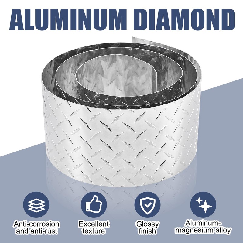 6'' x 8 Ft Aluminum Diamond Plate Sheet Metal 0.04''