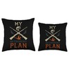 Retirement Plan 2025 Countdown Hunting Lover Fishing Grandpa Throw Pillow