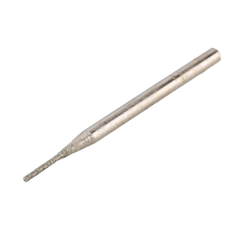 BQLZR Silver 0.3cm Shank 1mm Cylindrial Point Diamond Burr Glass