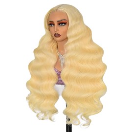 Tuheerst Body Wave Human Hair Bundles #613 Blonde Human Hair Extensions Real Hair Wefts Bundles Single Bundle Double Weft Remy Hair for Woman 26 Inches