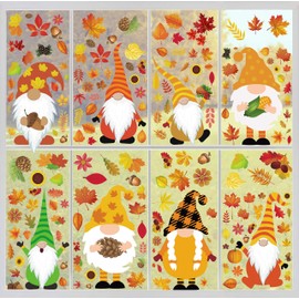 Funnlot 162 PCS Autumn Window Stickers - Autumn Window Clings Decorations Fall Leaves Decorations Fall Windows Stickers Autumn Home Decor for Office Classroom Party Thanksgiving Windows Clings Indoor