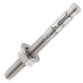 Wensilon 10Pcs 5/16x4" Inch Standard Fasteners for Heavy-Duty 304 Stainless Steel Wedge Anchors for Cement and Concrete