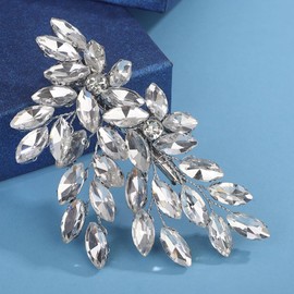 Octwine Bride Wedding Rhinestone Hair Piece Silver Gold Hair Clip Rhinestone Crystal Hair Comb Wedding Party Prom Hair Headpiece Bridal Hair Accessories for Women (Silver)