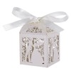 Tinksky 100pcs Wedding Candy Boxes Couple Design Luxury Lase Cut