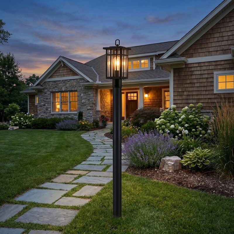 c cattleya Modern Outdoor Post Light with Pier Mount Base,