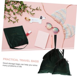 FRCOLOR 2pcs Vintage Drawstring Makeup Pouch Opaque Cosmetic Organizer for Travel Business Storage Compact Lightweight Design for Cosmetics Stationery Essentials