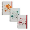 Cuaderno Profesional Floral 100h Pasta Dura 3 Pzas