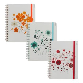Cuaderno Profesional Floral 100h Pasta Dura 3 Pzas                                                                                                    