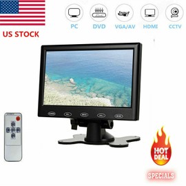 CaiRute 7" LCD CCTV Monitor HD PC Screen AV RCA VGA HDMI 1080P for Raspberry Pi DSLR -US