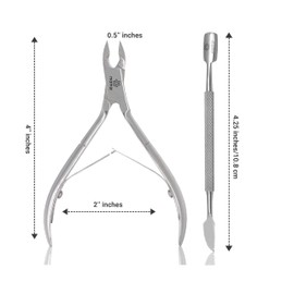 Mamjy Mamjy Cuticle Cutter with Cuticle Pusher, Professional Cuticle Remover Tool Kit, Cuticle Nipper, Pedicure Manicure Tools for Fingernails and Toenails, Cuticle Clippers & Cuticle Pusher Tool
