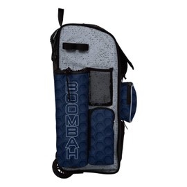 Boombah Rolling Superpack 2.0 3DHC Baseball/Softball Gear Bag - 23-1/2" x 13-1/2" x 9-1/2" - Navy/Gray - Telescopic Handle - Holds 4 Bats - Wheeled Version