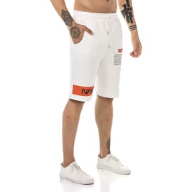 Redbridge Men's Shorts Sweat Pants Jogging Bottoms NASA Logo, cream