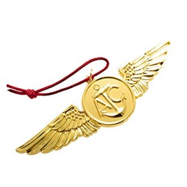 Patriot Accessories Navy Aircrew Chrome Metal Christmas Ornament