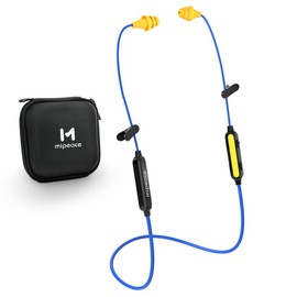 MIPEACE MI08 Bluetooth Work Earplugs, Wireless Noise-Isolating In-Ear Headphones, 29dB NRR, Built-in Mic & Controls, 19+ Hrs Battery, Hearing Protection for Mowing, Construction, Industrial Safety - Color: black