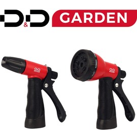 D&D Garden: Hose Nozzles - 2 Piece Combo Set - 9 Spray Pattern Rear Trigger & 3-Way Rear Trigger - Hose Attachment Watering Tools, Gardening-Yard Work