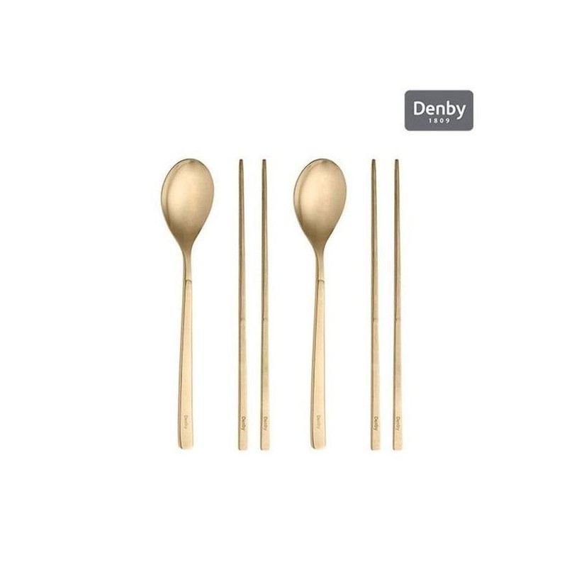 Denby Cutlery Korean Tableware 2-Person 6-Piece Set (Linear Matte 2-Piece