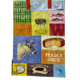 ' Wisconsin '' Theme Trader Joe's Bag Reusable Shopping Grocery Tote Eco (TJWI)
