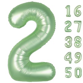 40 Inch Olive Green Balloon Number 2 Balloon,Number Balloons Big Giant Jumbo Number 2 Foil Mylar Balloons for 12th Birthday Party Anniversary Events,Wedding Anniversary Party Decorations