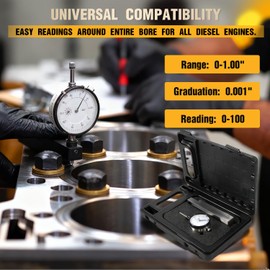 6434 Sleeve Height and Counter Bore Gauge for All Diesel Engines, Cylinder Bore Gauge Range: 0-1.00", Graduation: 0.001", Reading: 0-100