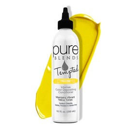 Pure Blends - Acondicionador de depósito de color intenso y templado, color amarillo (tonos amarillos vibrantes) 8.5 onzas - Calidad de salón