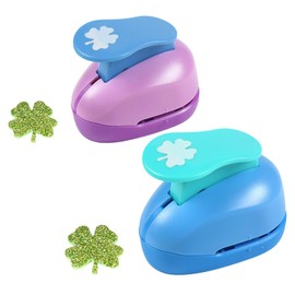 Set of 2 punches, motif punch, paper punch set, four-leaf clover paper punch, creative motif hole punch for DIY scrapbook, photo album, craft, gift tags