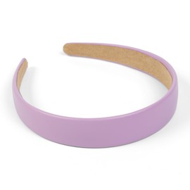 Purple Headbands for Women Light Purple Headband for Girls 1.2 Inch Lavender Head Bands for Women's Hair Non Slip Faux Leather Hairband Solid Colors Hard Head Band Purple Hair Accessories for Women