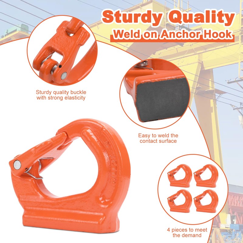 Leero 2 Ton G80 Weld on Anchor Hook, Heavy Duty