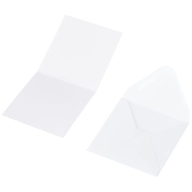 Papermania 3 x 3-inch 300 GSM Card Blanks and Envelopes, Pack of 20, White