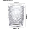 MDLUU 6-Pack Embossed Drinking Glasses, Romantic Glassware, Vintage Glass Tumblers