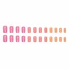 MERVF Square Press on Nails Medium Fake Nails Orange Chrome