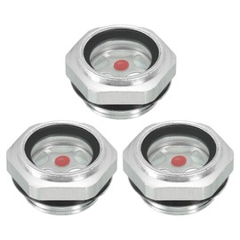 PATIKIL 3 Pack Air Compressor Oil Sight Glass, G 3/4" Male Thread Aluminum Alloy Oil Liquid Level Gauge Pack Air Compressor Parts with O-Ring