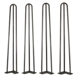 WEN TL28B 28-Inch Mid-Century Modern Satin Black Hairpin Table Legs, 1/2″ Diameter, Set of 4