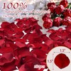 Dried Real Red Rose Flower Petals, 180 PCS (180, Red