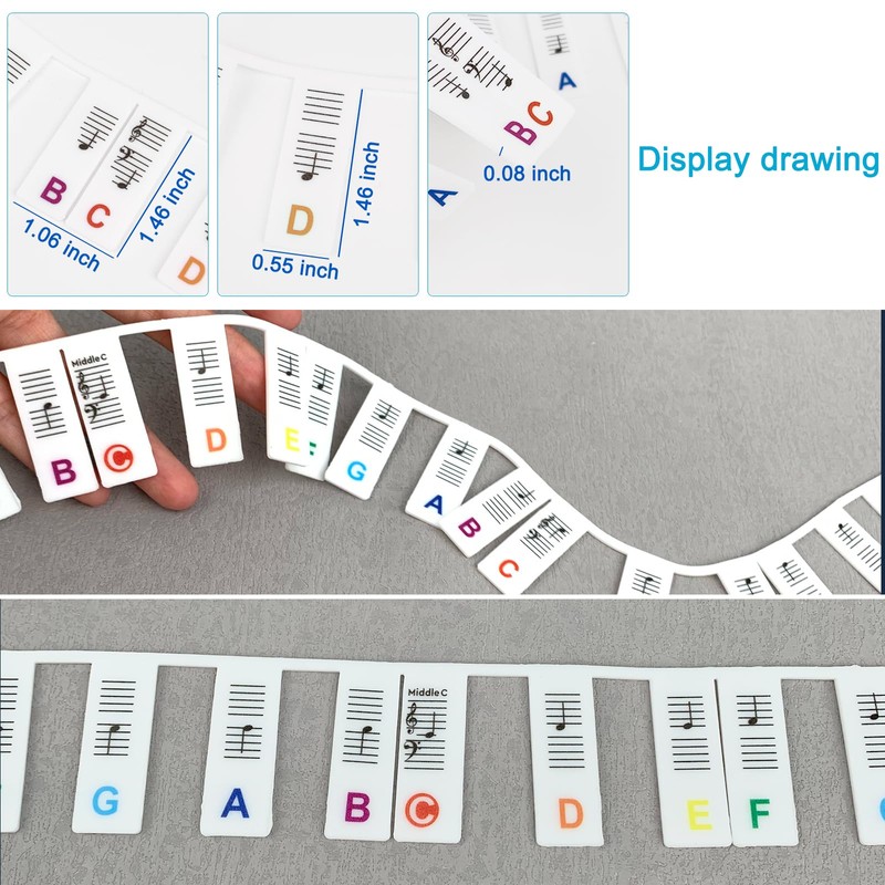 ZUFECY Piano Notes for Beginner, Removable 88-Key Full Size Piano