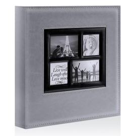 Ywlake Photo Album 4x6 500 Pockets, Large Capacity Family Wedding Leather Picture Albums Holds 500 Horizontal and Vertical Photos Grey