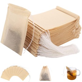 Gokyvei 200Pcs Tea Filter Bags, Disposable Tea Filter Bags for Loose Leaf Tea from Safe Natural Materials, Empty Tea Bags Suitable for Loose-Leaf Tea, Coffee, Spices, Herbs (3.54 x 2.75 inch)