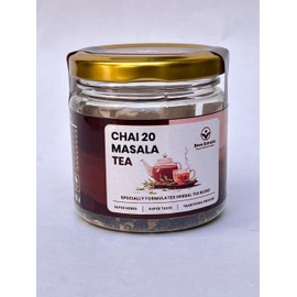 Eeva Extracts 100% Natural Premium Blend of 20 Spices for Rich Flavor Traditional Indian Chai 20 Masala Tea - Blended CTC leaf infused with 20 real herbs & spices, 25 Gm