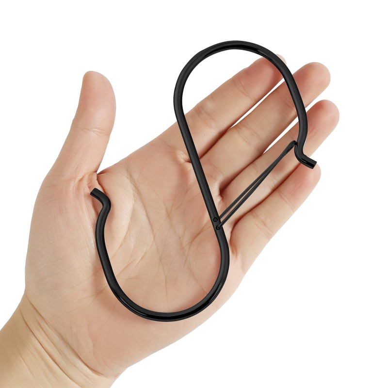 HCTESCO Heavy Duty Large S Hooks, 4.96 inch, Black, Set