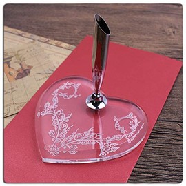 OPENDGO Feather Quill Pen Stand Base Acrylic Feather Pen Holder Office School Supplies,Desktop Pen Holders for Wedding Party or Decoration