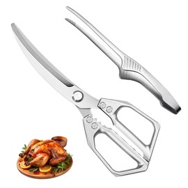 Heavy-Duty Kitchen Shears BBQ Tongs Set – Multipurpose Poultry Shears丨Non-Slip Steak Tongs, Kitchen Scissors,Meat Scissors,Dishwasher Safe